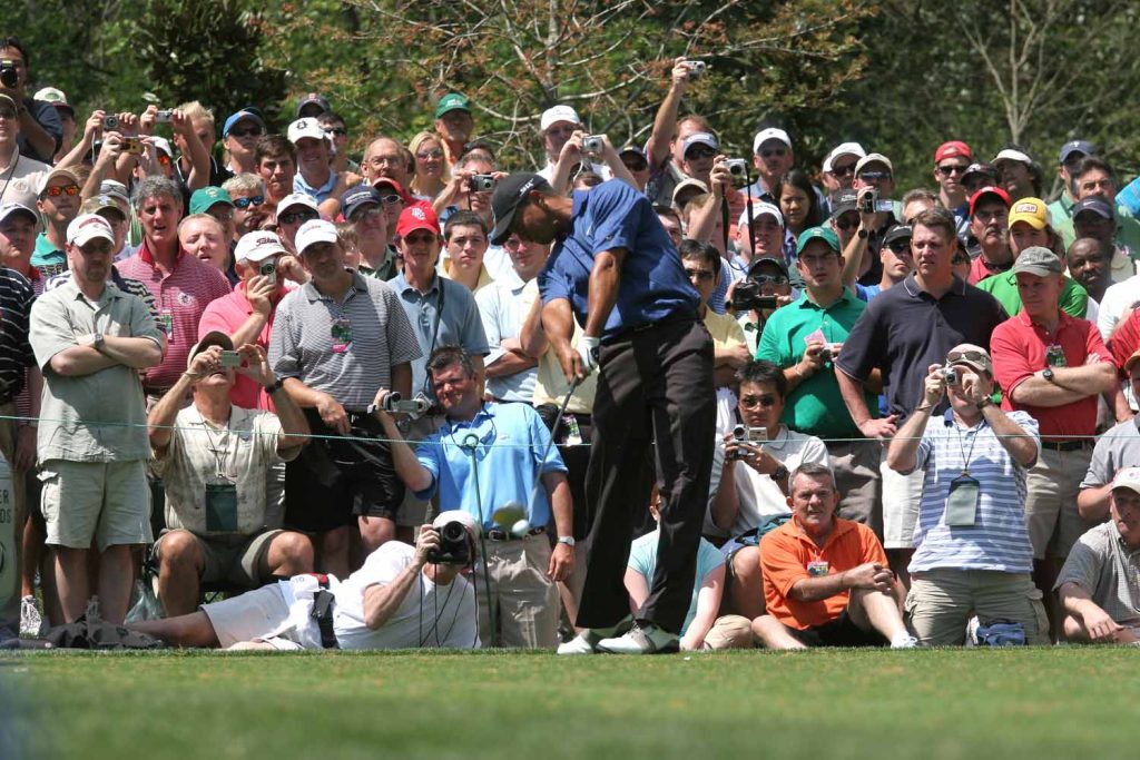 Tiger Woods hitting a T shot